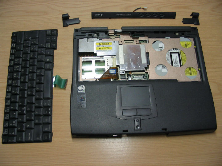 Laptop with parts